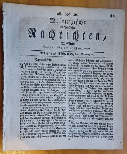 Meiningen 1779 zeitung - 15.5.,
