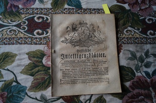 1773 zeitung hessen - zeitung,