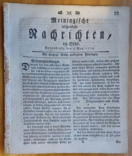 Meiningen 1779 zeitung - 8.5.,
