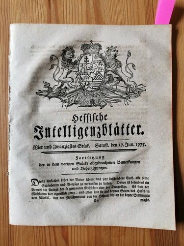 1775 zeitung landwirtschaft - zeitung, 24